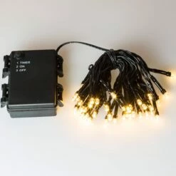 40 LED Lichterkette Batteriebetrieben Warmweiß Fairy Lights 4m Kabel Schwarz